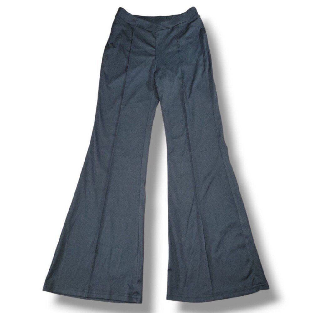 CIDER Pants Size Small W27"xL31" Flare Leg Pants Wide Leg V Front Trousers Black